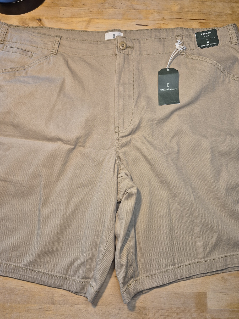 Neutral Weave Men's Khaki Flat-Front Chino Shorts